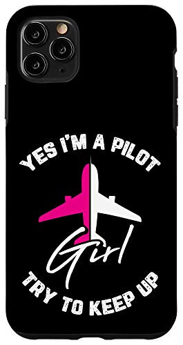 iPhone 11 Pro Max Girl Pilot Airplane Aircraft Airline Cool Aviaton Gifts Case