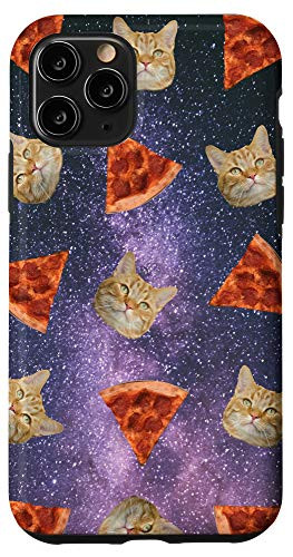 iPhone 11 Pro Cat Head Pizza Galaxy Funny Meow Kitty Cosmo Cat Lover Gift Case