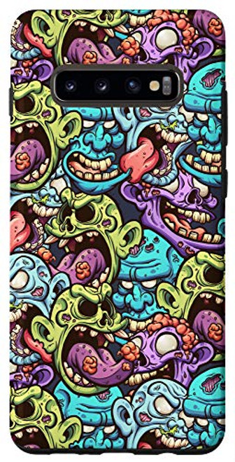 Galaxy S10 Monster Heads Halloween Scary Zombie Undead Death Evil Gift Case Galaxy S10 Monster Heads Halloween Scary Zombie Undead Death Evil Gift Case