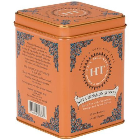Harney   Sons Hot Cinnamon Sunset Black Tea with Cinnamon Orange and Sweet Cloves 20 Count Pack of 1