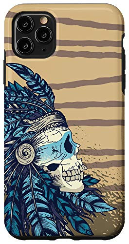 iPhone 11 Pro Max Native American Chief Skull Indian Headdress Case