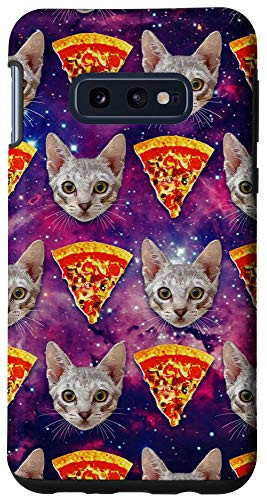 Galaxy S10e Cat Head Pizza Galaxy Funny Meow Kitty Cosmo Cat Lover Gift Case