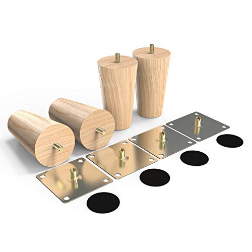 4 Replacement Furniture Legs Wood Table Legs Coffee Table Leg Mid Century Sofa Legs Couch Chair Ottoman Cabinet Furniture Wood Legs Pack of 4