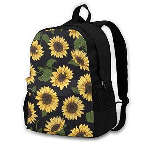 Sunflower - Travel Laptop Backpack with Lock - 15 Inch Computer Business Backpacks for Women Men - College School Student Bookbag - Casual Outdoor Daypack