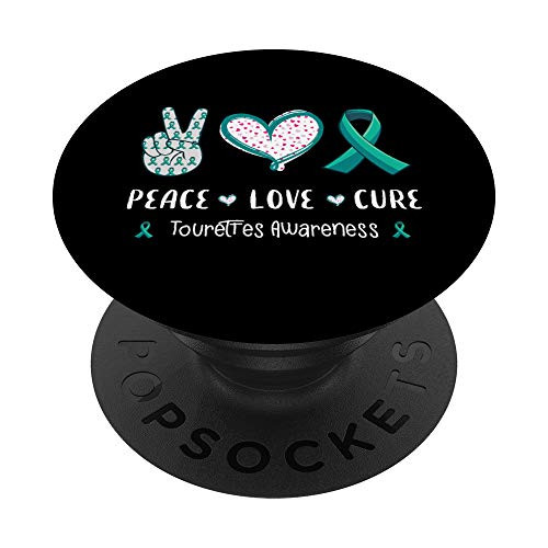 Peace Love cure Tourette syndrome awareness men women kids PopSockets PopGrip Swappable Grip for Phones Tablets Peace Love cure Tourette syndrome awareness men women kids PopSockets PopGrip Swappable Grip for Phones Tablets