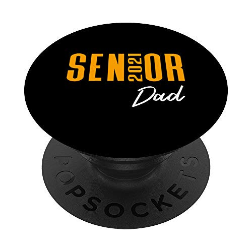 Senior 2021 Dad - High School Color Orange Graduation Cap PopSockets Grip and Stand for Phones and Tablets