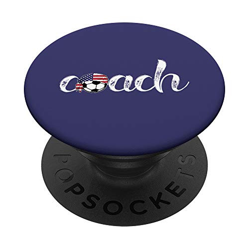 USA Soccer Coach  Coaches Gifts for Mens Soccer Coach PopSockets Grip and Stand for Phones and Tablets