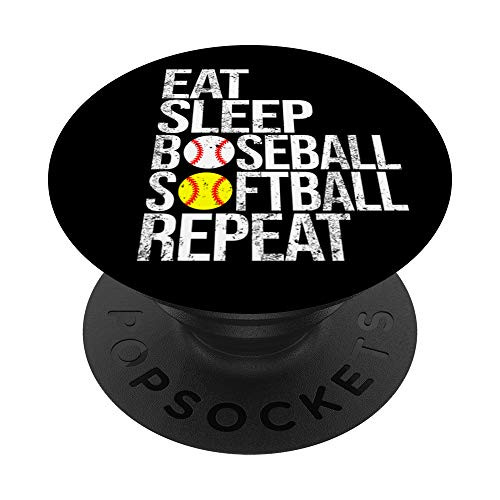 Eat Sleep Baseball Softball Repeat Funny Ball PopSockets Grip and Stand for Phones and Tablets Eat Sleep Baseball Softball Repeat Funny Ball PopSockets Grip and Stand for Phones and Tablets