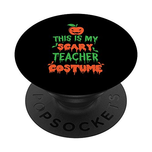 Funny Pumpkin Scary Teacher Costume Design for Halloween PopSockets Grip and Stand for Phones and Tablets