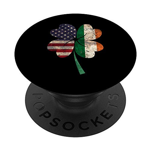 Irish   American Flag Shamrock Design for Men   Women PopSockets Grip and Stand for Phones and Tablets