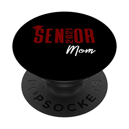 Senior 2021 Mom - High School Color Maroon Graduation Cap PopSockets Grip and Stand for Phones and Tablets