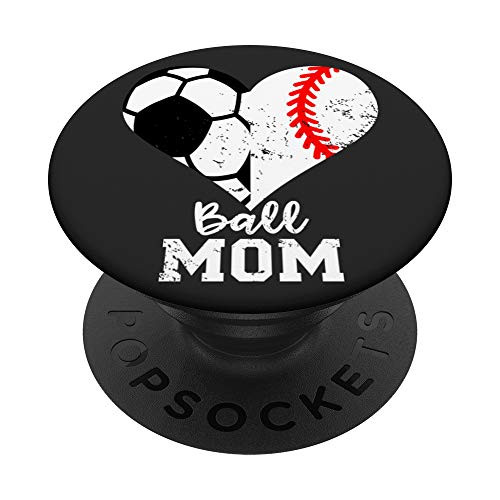 Ball Mom Heart Funny Soccer Baseball Mom PopSockets Grip and Stand for Phones and Tablets Ball Mom Heart Funny Soccer Baseball Mom PopSockets Grip and Stand for Phones and Tablets