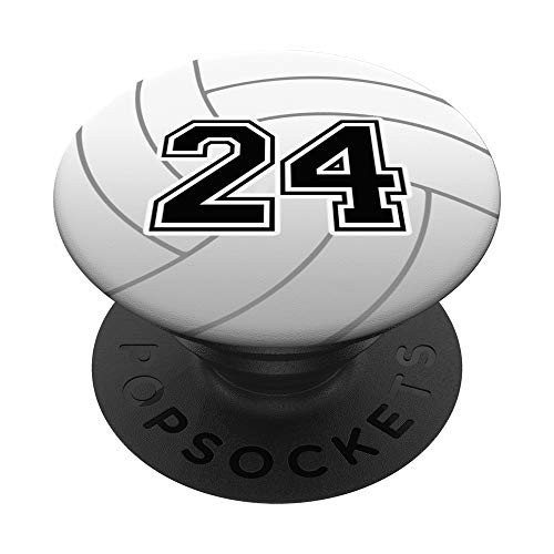 Volleyball Number 24 Ball Player 24th Birthday Gift Zx PopSockets PopGrip Swappable Grip for Phones   Tablets