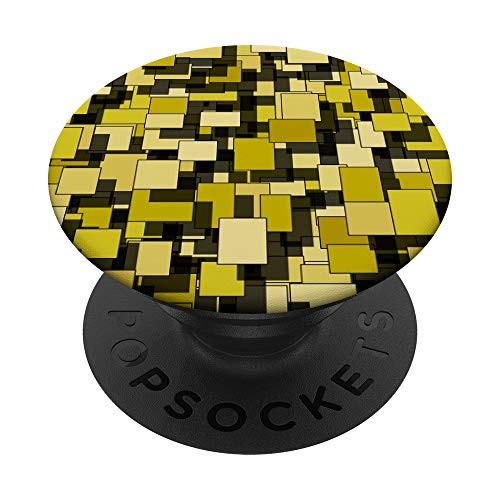 Yellow Digital Camo Style Floating Pixel Block Patterned PopSockets Grip and Stand for Phones and Tablets