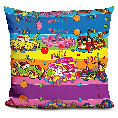 LiLiPi Pop Vehicles Decorative Accent Throw Pillow
