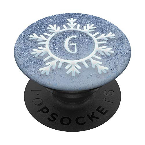 Winter Ice Blue Snowflake Letter G Monogram Initial PopSockets PopGrip Swappable Grip for Phones Tablets Winter Ice Blue Snowflake Letter G Monogram Initial PopSockets PopGrip Swappable Grip for Phones Tablets