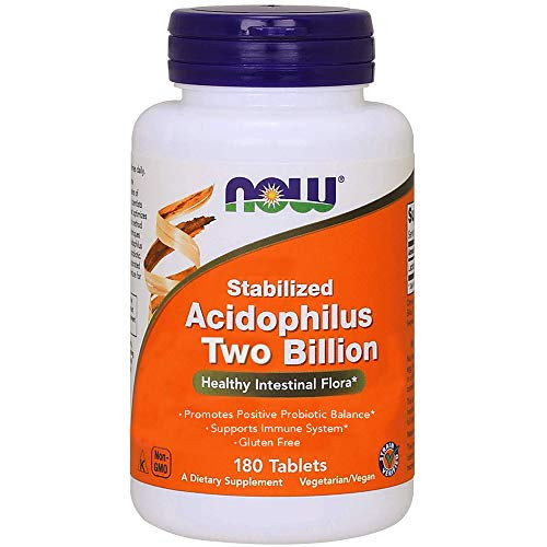 Now Supplements Acidophilus Two Billion Dairy Soy and Gluten Free 180 Count