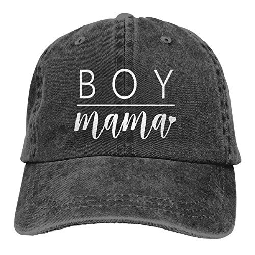 Womens Baseball Cap Boy Mama Mom Vintage Distressed Dad Hat Black