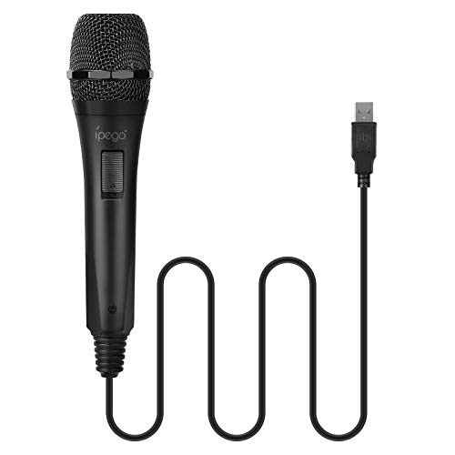 Sunjoyco 10ft Wired Gaming USB2_0 Microphone Compatible with Wii Wii U Nintendo Switch PS3 PS4 Xbox One Xbox 360 PC Universal USB Karaoke Mic for Rock Band Guitar Hero Lets Sing at Home