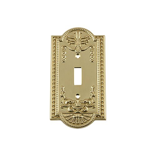 Nostalgic Warehouse 719926 Meadows Switch Plate with Single Toggle Polished Brass