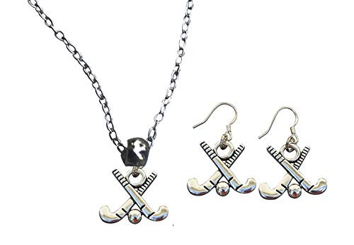 Infinity Collection Field Hockey Charm Necklace   Earring Gift Set Field Hockey Jewelry forl Field Hockey Players Moms and Coaches