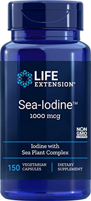 Life Extension Sea-Iodine Capsules 1000 mcg 150 Veg Caps Natural Iodine Supplement from Kelp and Bladderwack Life Extension Sea-Iodine Capsules 1000 mcg 150 Veg Caps Natural Iodine Supplement from Kelp and Bladderwack