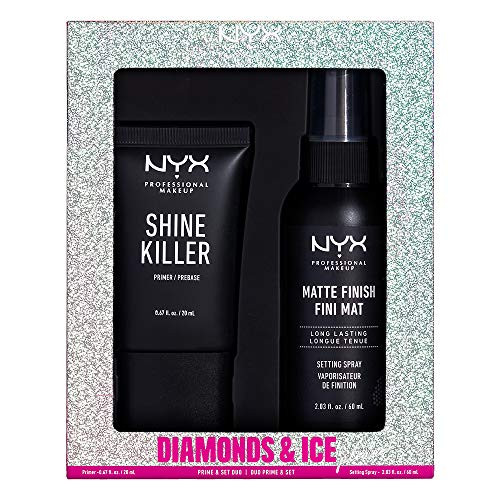 NYX PROFESSIONAL MAKEUP Diamonds   Ice Prime And Set Duo - Shine Killer Primer  Matte Finish Setting Spray