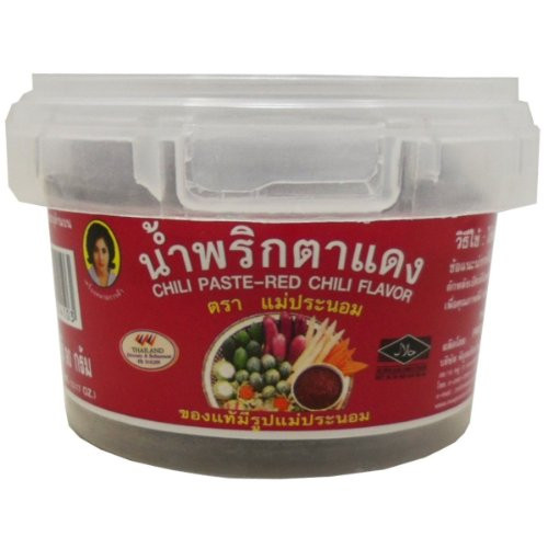 Best Chili Paste Red-chili Flavor Nam Prik Ta-dang Thai Original Spicy Herbal Food Net Wt 90 G 3_17 Oz Mae-pranom Brand X 2 Jars