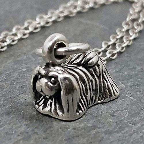 Tiny Pekinese Charm Necklace - 925 Sterling Silver 18