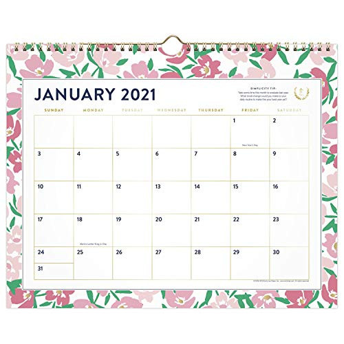 Simplified by Emily Ley for AT-A-GLANCE 2021 Wall Calendar Monthly 15 x 12 Medium Floral EL55-707-21