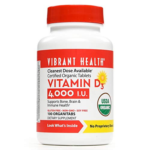 Vibrant Health Vitamin D3 4000 IU Organic Supplement 100 Capsules FFP Vibrant Health Vitamin D3 4000 IU Organic Supplement 100 Capsules FFP