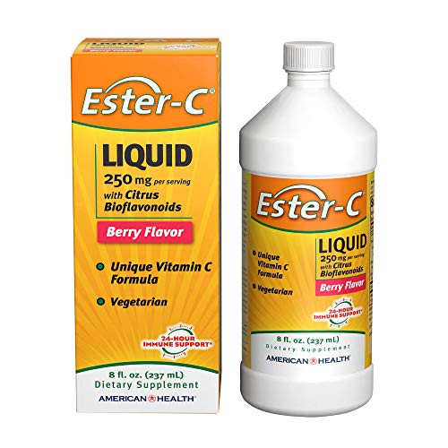 American Health Ester-C Liquid With Citrus Bioflavonoids Berry - 24-Hour Immune Support Non-Acidic Vitamin C - Gluten-Free Vegan - 250 mg 8 fl oz 15 Servings