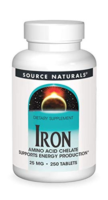 Source Naturals Iron Amino Acid Chelate - Dietary Supplement That Supports Energy Production - 250 Tablets Source Naturals Iron Amino Acid Chelate - Dietary Supplement That Supports Energy Production - 250 Tablets