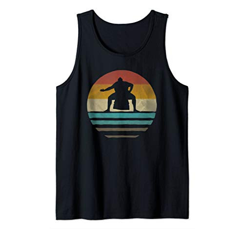 Retro Vintage Sunset Old School Sumo Wrestling Funny Gift Tank Top