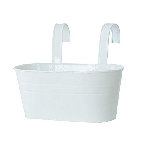 Hanging Flower Pots Metal Iron Bucket PlanterDetachable Hook Flower Pot for Railing Fence Balcony Garden Home Decoration Flower Holders