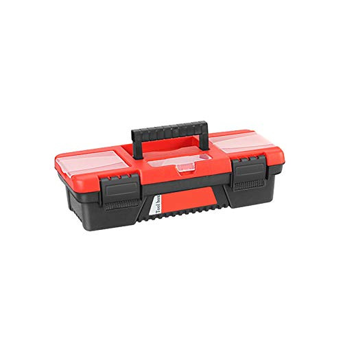 CALIDAKA Tool Boxes Toolbox Storage Case with Removable Tray and Dual Lock Secured General Household Hand Tool Box with Handle