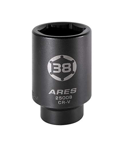 ARES 25008-12-Inch Drive 6 Point Axle Nut Socket 38MM - Extra Deep Impact Socket for Easy Removal of Axle Shaft Nuts