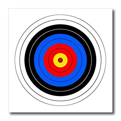 3D Rose Target with Red Yellow Black White and Blue Rings-Archery-Goal-Sport-Game-Illustration Iron On Heat Transfer 8 x 8