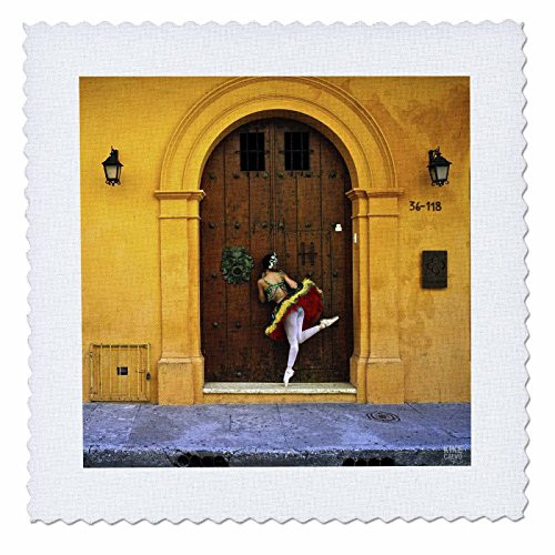 3dRose qs-10050-1 Gina a Colombian Professional Ballet Dancer in Cartagena Peaking Through a Wood Door-Quilt Square 10 by 10-Inch 3dRose qs-10050-1 Gina a Colombian Professional Ballet Dancer in Cartagena Peaking Through a Wood Door-Quilt Square 10 by 10-Inch