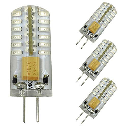 G4 Led Bulb 12V AC/DC 2W Red Light Bulb 48×3014 SMD 20W Halogen Bulb Equivalent, Capsule Spotlight Lamps for Landscape RV,4-Pack