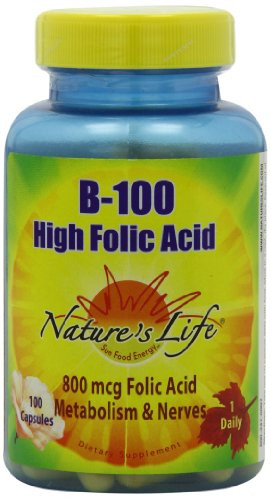 Natures Life B--100 High Folic Acid 100 Mg 100 Capsules