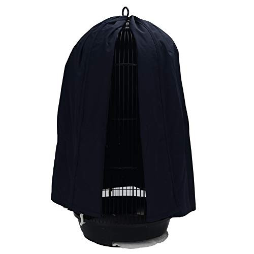 QBLEEV Classic Round Dome Top Bird Cage Cover Shield Birdcage Light Covers Skirt Accessories Screen for Parakeets Lovebirds Budgies Finches Canary Small Bird Cage Dark Blue