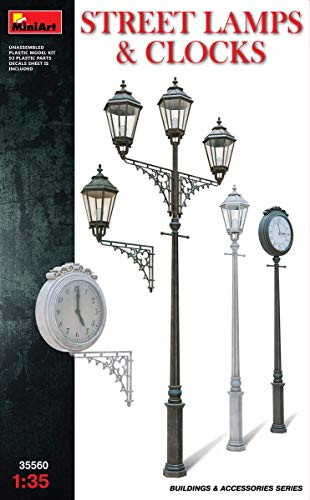MiniArt 35560 Street Lamps   Clocks Buildings and Accessories Collection 135 Scale Model Kit