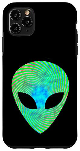 iPhone 11 Pro Max Psychedelic Alien face graphic Alien Head UFO Case