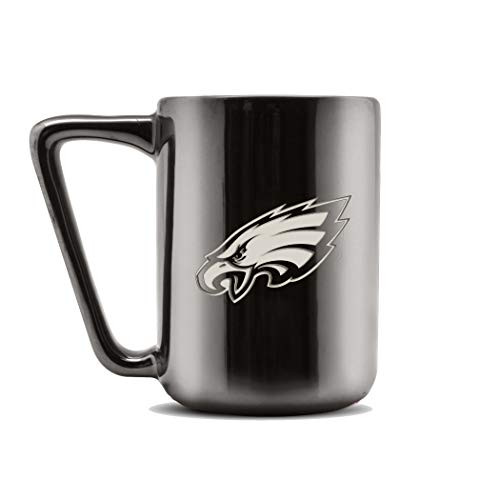 Duck House NFL Philadelphia Eagles Ceramic Coffee Mug with Metallic Finish  Pro-Grade Ceramic  Laser Engraved Team Logo  BPA-Free  Dishwasher-Safe  16oz