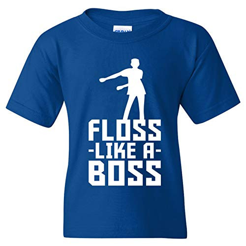 Floss Like A Boss - Flossin Dance Funny Emote Youth T Shirt - Medium - Royal
