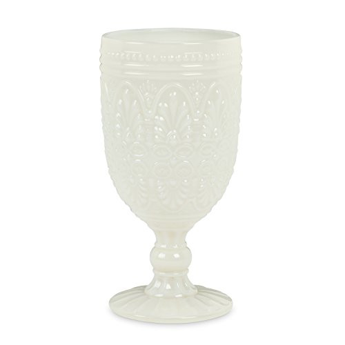 Abbott Collection 27-Creme/AP Fan Pattern Stemmed Glass
