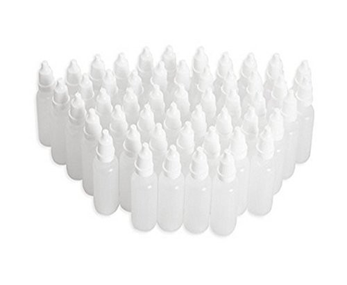 50PCS Squeezable Dropper Bottle-Plastic Eye Liquid Ejuice Dropper Sample Storage Containers with Orfice ReducerBottleTip CapCap 30ml