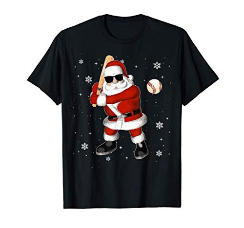 Santa Playing Baseball Pajama Shirt Baseball Christmas Gifts T-Shirt Santa Playing Baseball Pajama Shirt Baseball Christmas Gifts T-Shirt