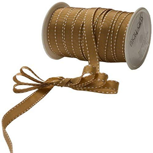 May Arts 38-Inch Wide Ribbon Antique Gold Grosgrain
